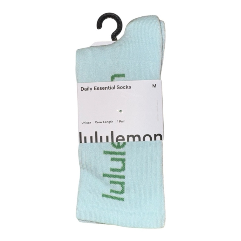 Lululemon Daily Essential Crew Socks Unisex Mint Breeze/Summer Willow Multi Size - Picture 5 of 8